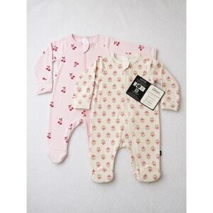 Modern Moments by Gerber Newborn Viscose Sleep and Play 2pk Cherry Floral Pink